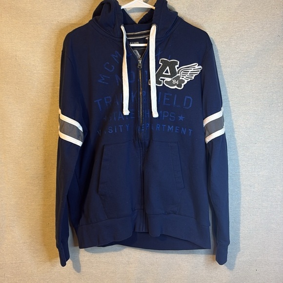 American Rag Mens Extra Large Zip Up Hoodie Sweatshirt Cotton Retro 1984 Casual - Picture 7 of 7